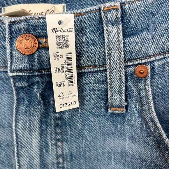 Madewell The Perfect Vintage Straight Jeans Size 31 NWT - Picture 4 of 8
